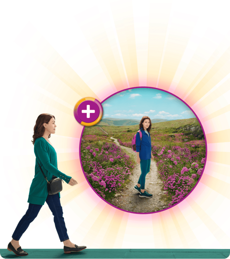 Woman walking hero image